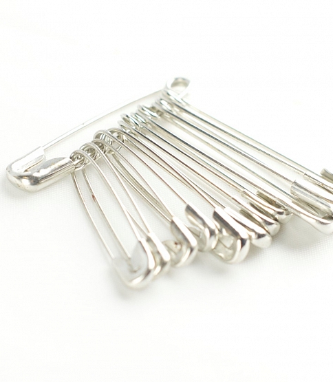 Assorted Nickel Safety Pins 5 Gross 19-27mm